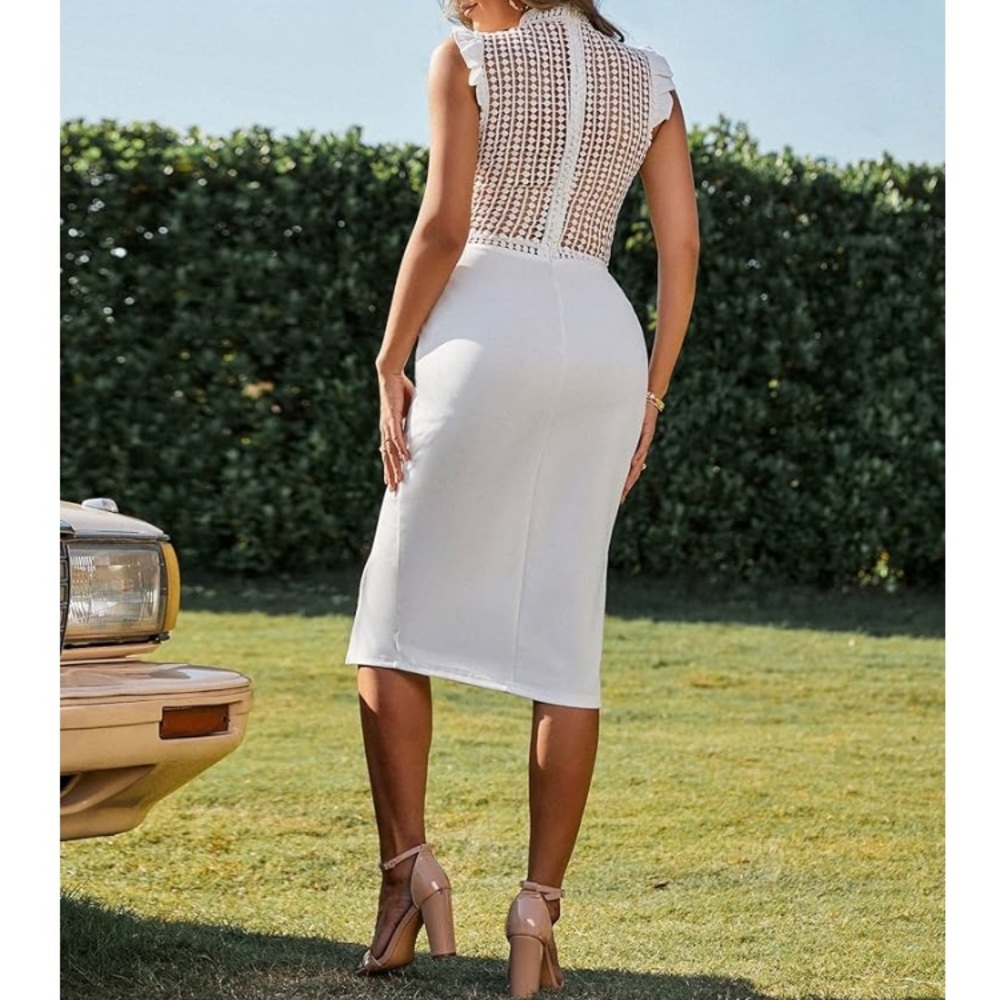 Eilly Bazar Ruffle Sleeve Midi Dress. NWT - Picture 2 of 12